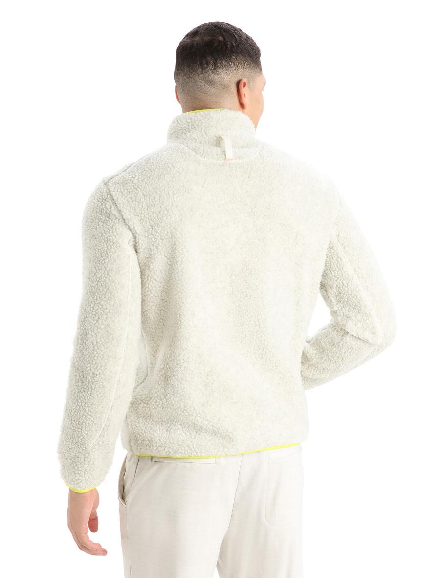 Sweat À Capuche Icebreaker RealFleece™ Merino High Pile Long Sleeve Half Zip Homme Blanche | FR 1250FDNM